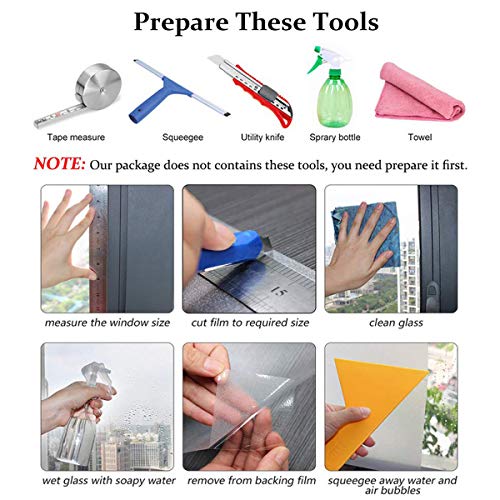 Wochitv Total Blackout Window Film 100% Light Blocking Non Adhesive No Residue Removable Opaque Static Cling Privacy Glass Tint For Home Bedroom Darkening Heat Control (35.4 In X 16.4 Ft) #TOP7