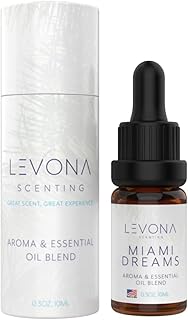 Levona Scent Essential Oils for Diffusers for Home: Miami Dreams Hotel & Home Luxury Scents Fragrance Oil - Aroma Oil with Notes of Bergamot Oil & Pine Essential Oil -10 Ml Scented Oils for Diffuser