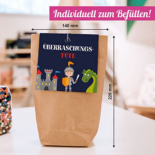 Lot de 12 cartes d'invitation « Dragon / Chevalier » + sacs de fête – Set / cartes d'invitation chevaliers pour… - Image 6