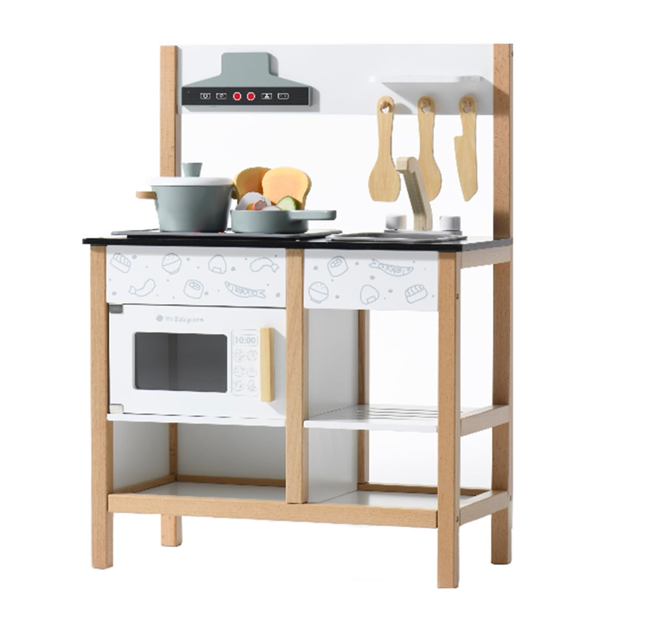 Amazon | [bc babycare] おままごと キッチン 木製 付属品付き