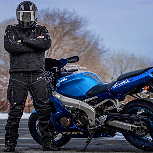 HWK Spyder Motorcycle Jacket for Men with Weather Resistant Cordura Textile Fabric for Enduro Motocross Jacket 4X-LARGE/BLACK