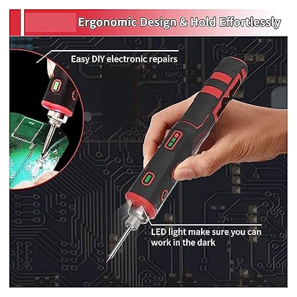 Lödning kit Sladdlös elektrisk lödkolvsats, laddningsbart lödverktyg, professionellt bärbart svetsverktyg (Color : LD006A Tips, Size : 1)
