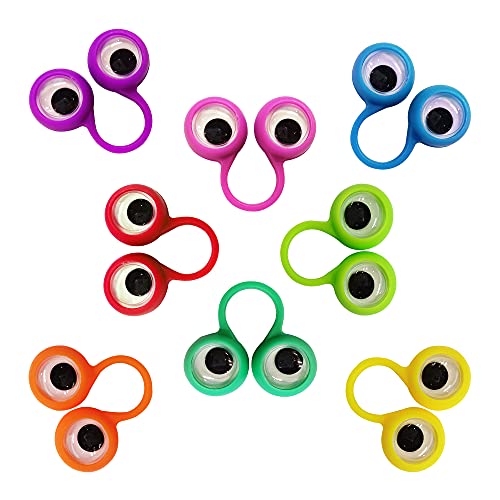 Eye Finger Puppets Googly Eye Finger Puppets Wiggly Eyeball Finger Puppet Rings Eye Finger Toy Kids Party Favor 8 Colors A Pack Of 32 #TOP2