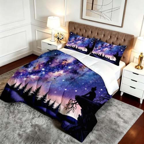 Edredón nórdico de cama 180 morado con dos fundas de almohada de microfibra 4