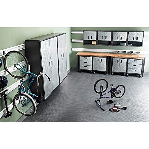 Gladiator GAWG28KDYG Ready-to-Assemble 3/4 Wall GearBox Steel Cabinet, Silver Tread