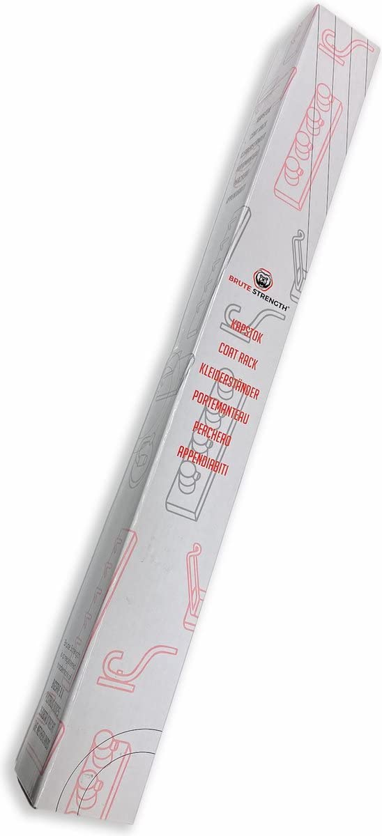 Brute Strength - Appendiabiti – 7 ganci – 46 cm – in acciaio inox – Gancio per porta da cucina nero – Appendiabiti da parete – bagno, soggiorno e corridoio per cappelli, sciarpe, borse