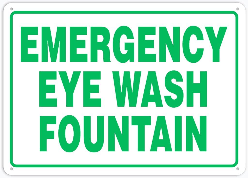 8"x12" Rust Free Aluminum Metal Sign - Emergency Eye Wash Fountain - Weather Resistant, Durable, Easy To Mount