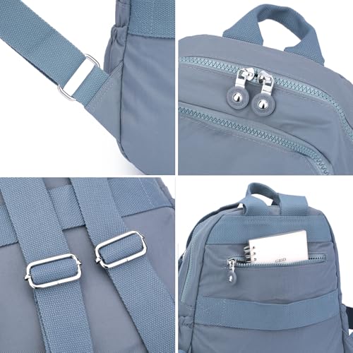 Image of Tanweibago Mini Nylon Women Backpacks,11L Small Ladies backpacks Casual Lightweight Women Shopping Travel Daypack (Light Blue)