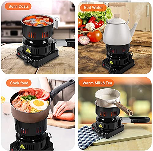 Aufworld Kohle Brenner Kohleanzünder Elektrisch mit Abnehmbarem Kohlekorb und 304er Stahl Spirale Einstellbare… – Bild 5