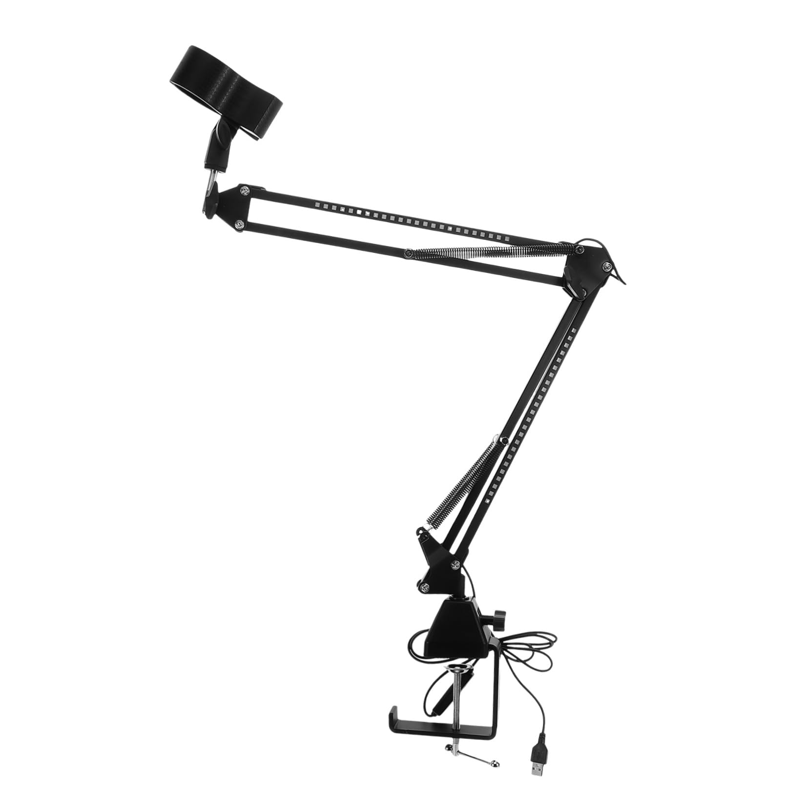 SHOWERORO Asta Per Microfono Con Braccio Regolabile Supporto Rgb Con Morsetto Da Tavolo Braccio Telescopico Per Streaming E Registrazione Illuminazione Led Colorata