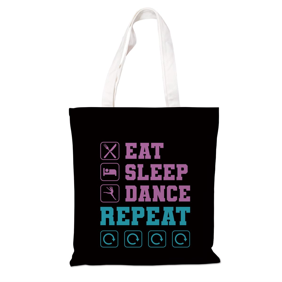 Women Canvas Totes - Eat Sleep Dance Repeat, Canvas Tote Gifts for Dancing Lovers, Dancer Gift, Stylish Tote Bag for Shopping Traveling Daily