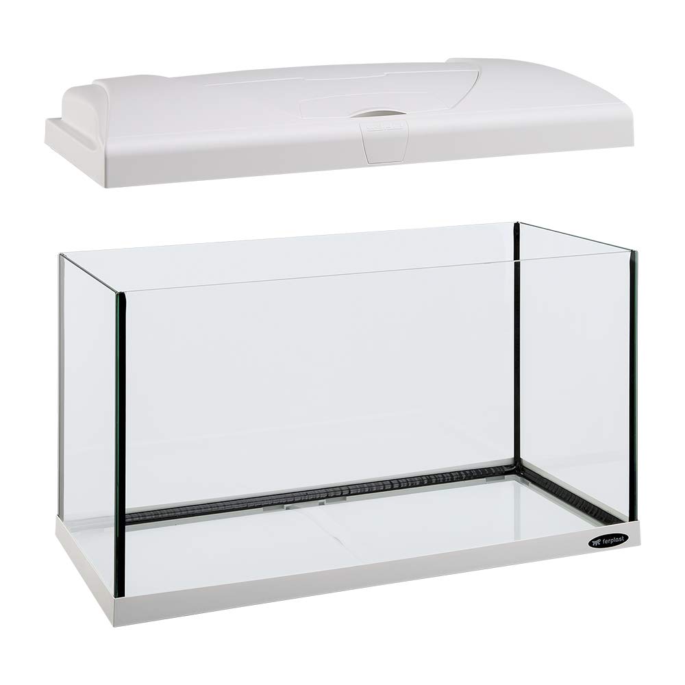 Hydor Acuario 60 litros para Peces Tropicales o de Agua Dulce, Incluye: Lámpara LED, Filtro Interno 2 Etapas para Agua cristalina, Calentador, 60 x 31,5 x h 39,5 cm Blanco