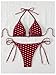 SOLY HUX Women's Polka Dots Print Bathing Suit Halter Triangle Tie Side Bikini Sets Two Piece Swimsuit Burgundy Polka Dots Medium