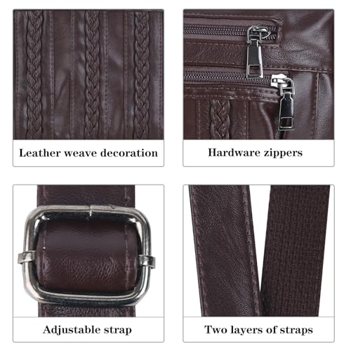 Image of ELDA Purses for Women Pocketbooks Soft PU Leather Ladies Crossbody Purse Multi Pocket Shoulder Bag