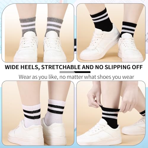 Jspupifip 6 Pairs Kids Athletic Socks, Boys Girls Cotton Socks 6-12 Years, Crew Sports Sock for School Daily Wears4