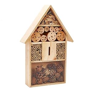 Wooden Insect Hotel Bee Butterfly Ladybird Box Aid Large Wood House 48CM
