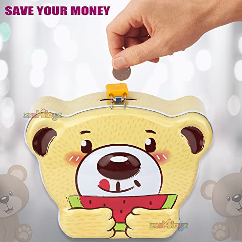 Image of Zest 4 Toyz Money Bank for Kids Metal Piggy Bank with Lock N Key Money Saving Box Gullak Money Box Coin Bank Kids Cash Box Return Gifts