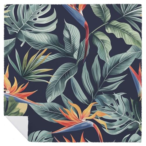 Servilletas de tela con diseño hojas tropicales 47.5x47.5 cm miniatura 6