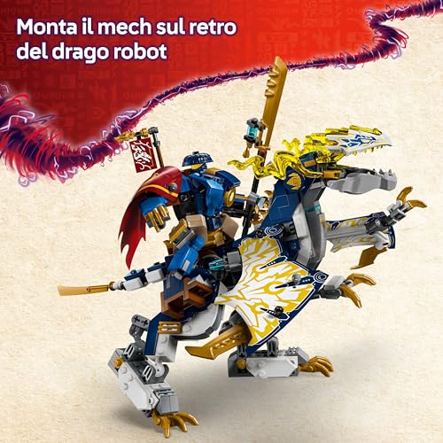 NINJAGO Mech Cavalca-Drago di Rogue - Set con Drago Giocattolo e Mech - 4 Minifigure tra cui Lloyd e Arin e Spada Rivelatrice - Regalo per Bambini da 8 Anni Fan di La Rivolta dei Draghi - 71843 - Lego - Immagine 4