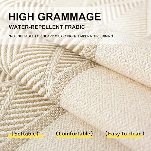 Linen Tablecloths for Rectangle Tables,About 8 FT Table Cloth Advanced Waterproofing Technology for Dinningroom,Farmhouse