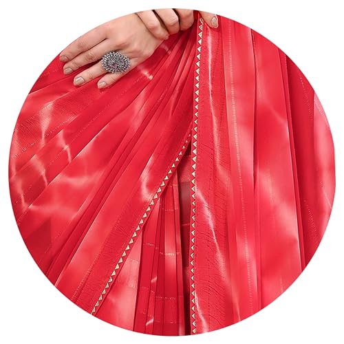 Image of MIRCHI FASHION Women Saree Shibori Print Chiffon | Elegant Festive and Functional Sari for All-Day Comfort with Matching Blouse