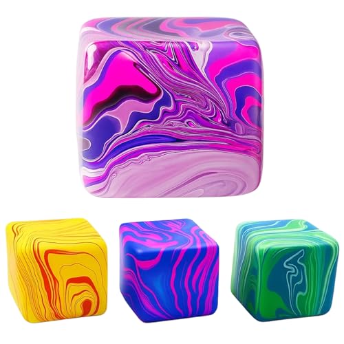 4 Stück Fidget Toys,Anti Stress Würfel,Weiche Squishy Stressball,Antistress Spielzeug, Entspannung Und Konzentration, Bunte Farben