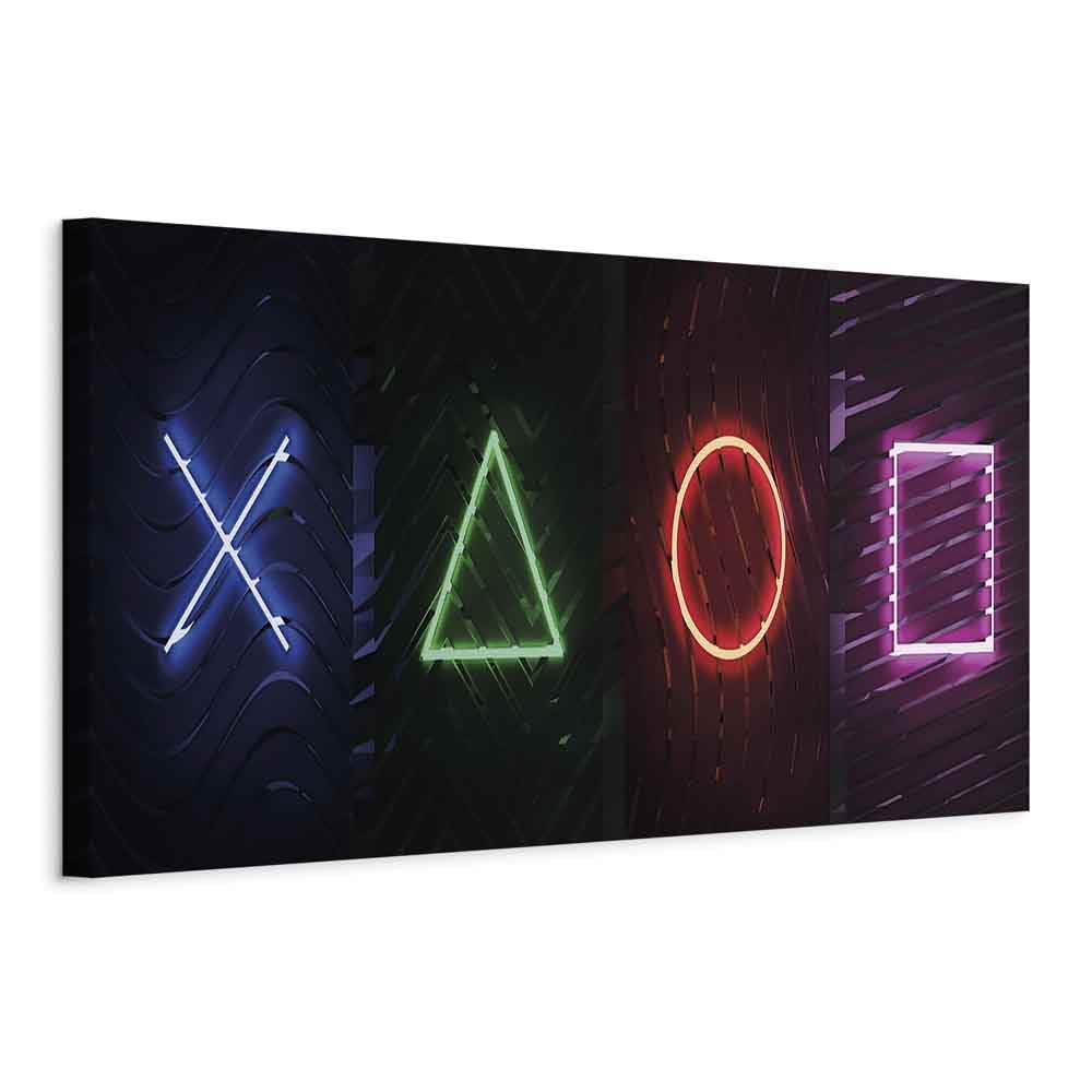 murando - Leinwandbild bunt schwarz Gaming, 150x50 cm, 1-teilig, Wohnzimmer | Hochwertige Leinwand, sofort aufhängbar, ideal fürs Wohn- oder Schlafzimmer, wasserfest und lichtecht, langlebig, stilvoll