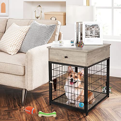 IDEALHOUSE Furniture Dog Crates, Style Wood Dog Kennel End Table, Dog House Indoor Use, Chew-Proof, Flip Top Storage⦠- Image 2