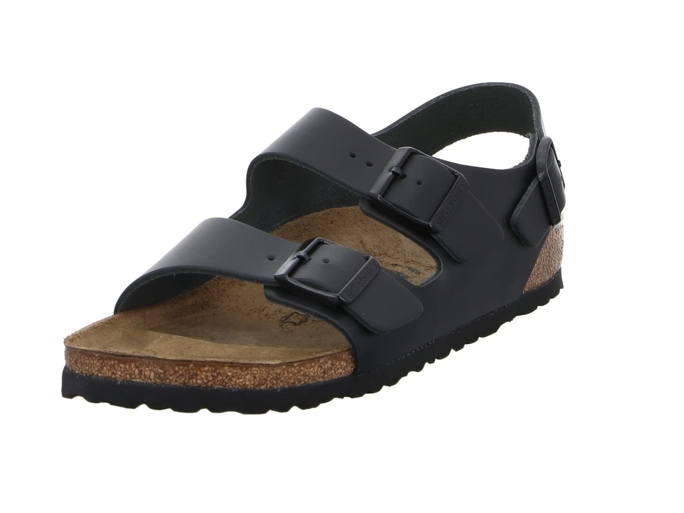 Birkenstock Herren Milano Black, Natural Leather Sandal