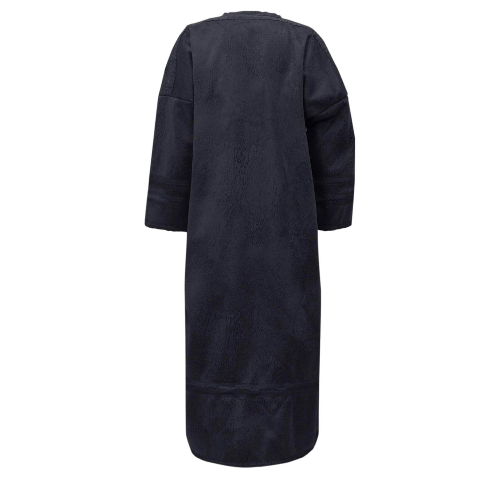 Kaftan Herren Langarm Thobe Ethnisch Roben Lose Winter Gepolstert Wildleder Robe Dubai Robe Arabisch Gebet Eid Kleidung Mittlerer Osten Ethnisch Kandoura Lang Abaya