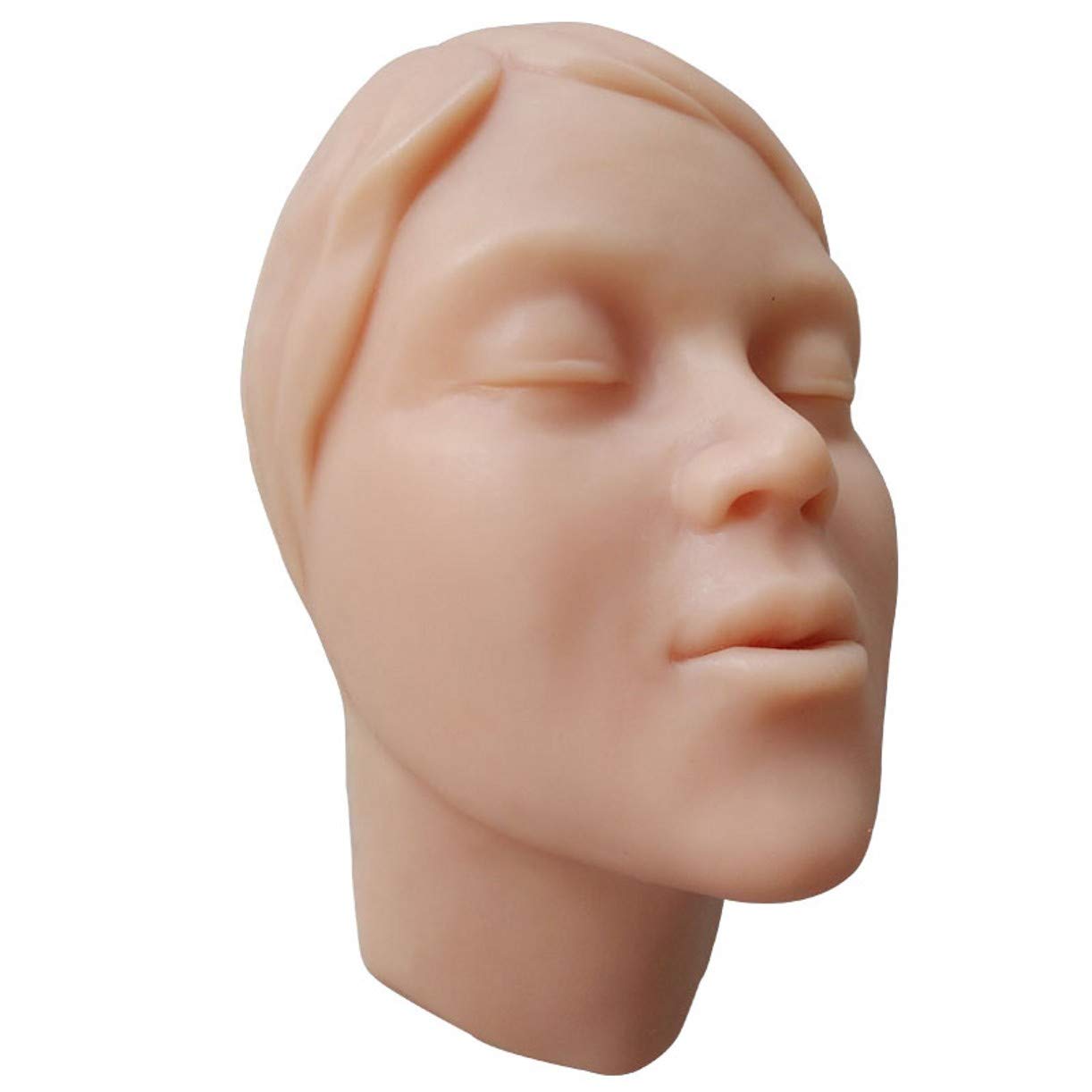 ZHONGJIUYUAN (Male Beauty Makeup Tattoo Model Silicone Male Head Face with Bone Inside Micro Plastic line Carving Model Micro-Shaping Model