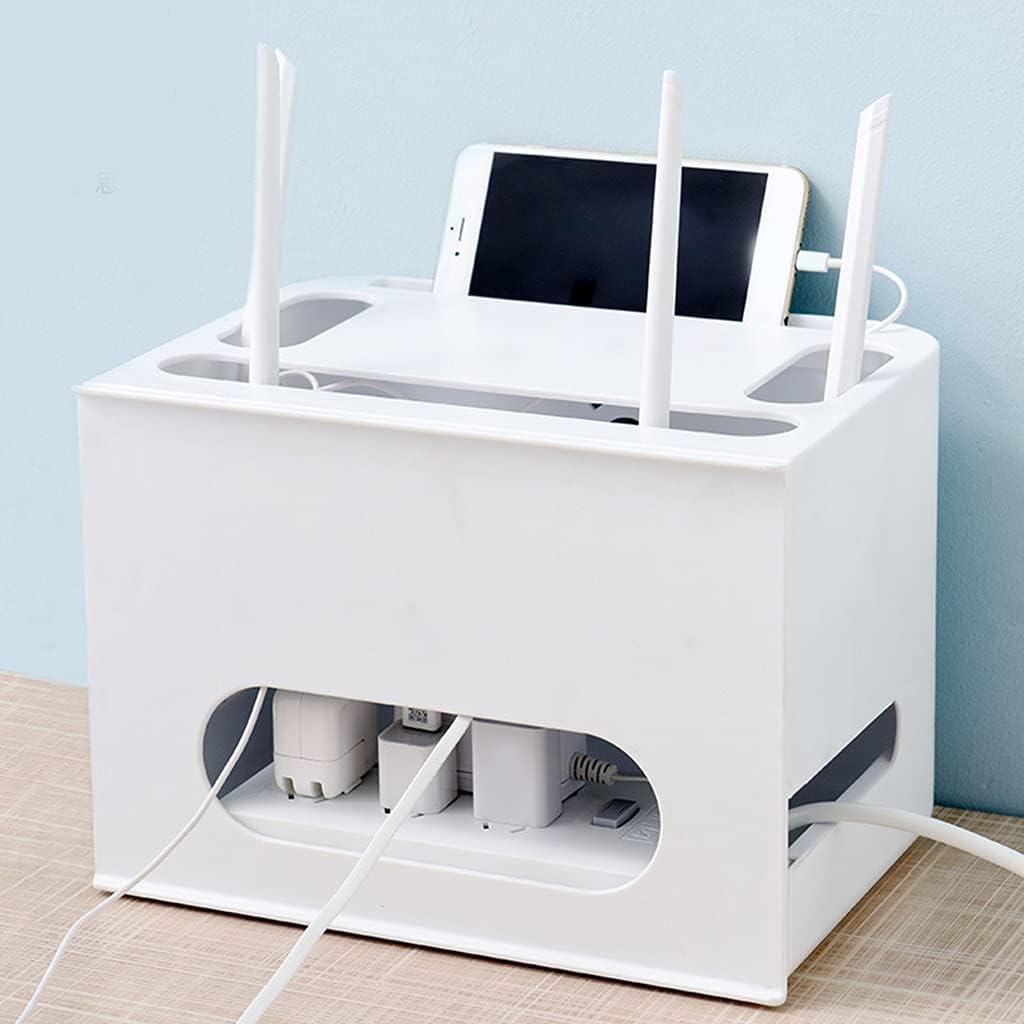 Desktop Wifi Router Storage Box Socket Wire Box Set Storage Rack Power Strip Hidden Finishing Box