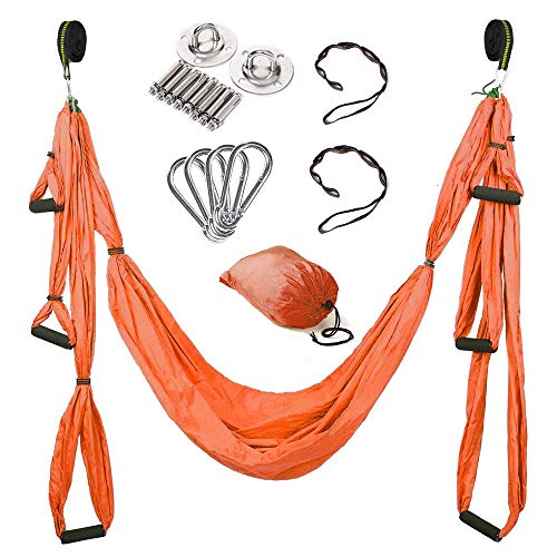 MQSS Telas Aereas Yoga, Tafetán de Nailon Antigravedad Swing Sling Inversión para...