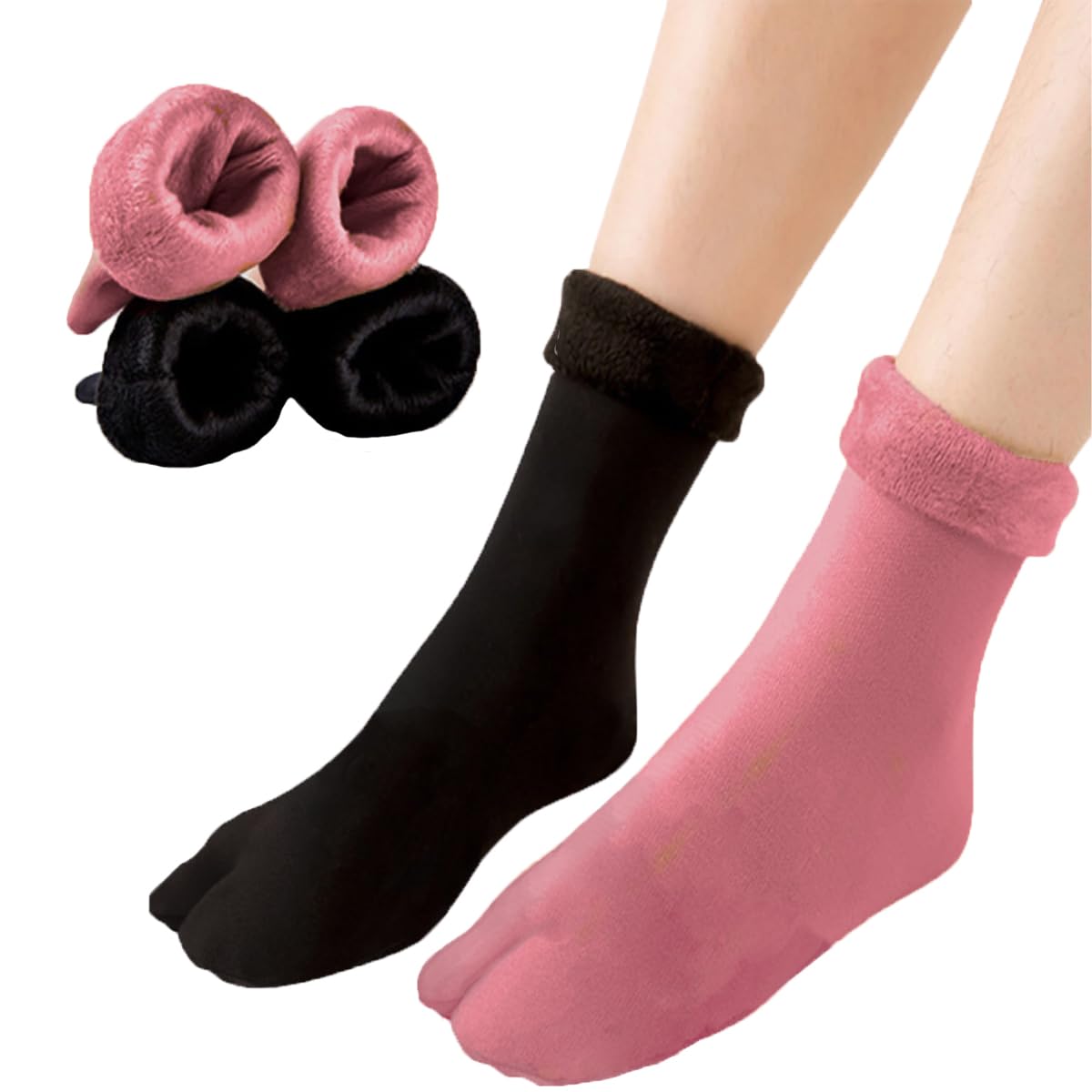 Women Winter Velvet Socks Warm And Soft | Thick Warm Fleece Lined | Thermal Wool Velvet Socks | Ankle Length Stretchy Elastic Thick Slipper Ladies Socks Pack Of -2-image-16