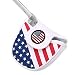 HDE Mallet Putter Cover with Magnetic Closure 2 Ball Leather Headcover Club Protector for Odyssey Taylormade Scotty Cameron Tommy Armour Ping and Callaway Clubs (USA Flag)