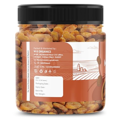 Image of FLAVOUR MOSAIC Natural Munakka Dry Fruits Large Golden Raisins | Naturally Sweet, Tasty & Healthy Snack | No Artificial Flavour | 250g