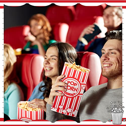 Image of Potchen 300 Pcs Popcorn Bags 2 oz Bulk Popcorn Holders Grease Tear Resistant Disposable Treat Bags for Carnival Movie Night Birthday Party Favors Home Business Supply