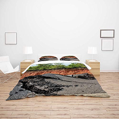 Housse de couette impression simple face décorative en tissu léger taille King - 5