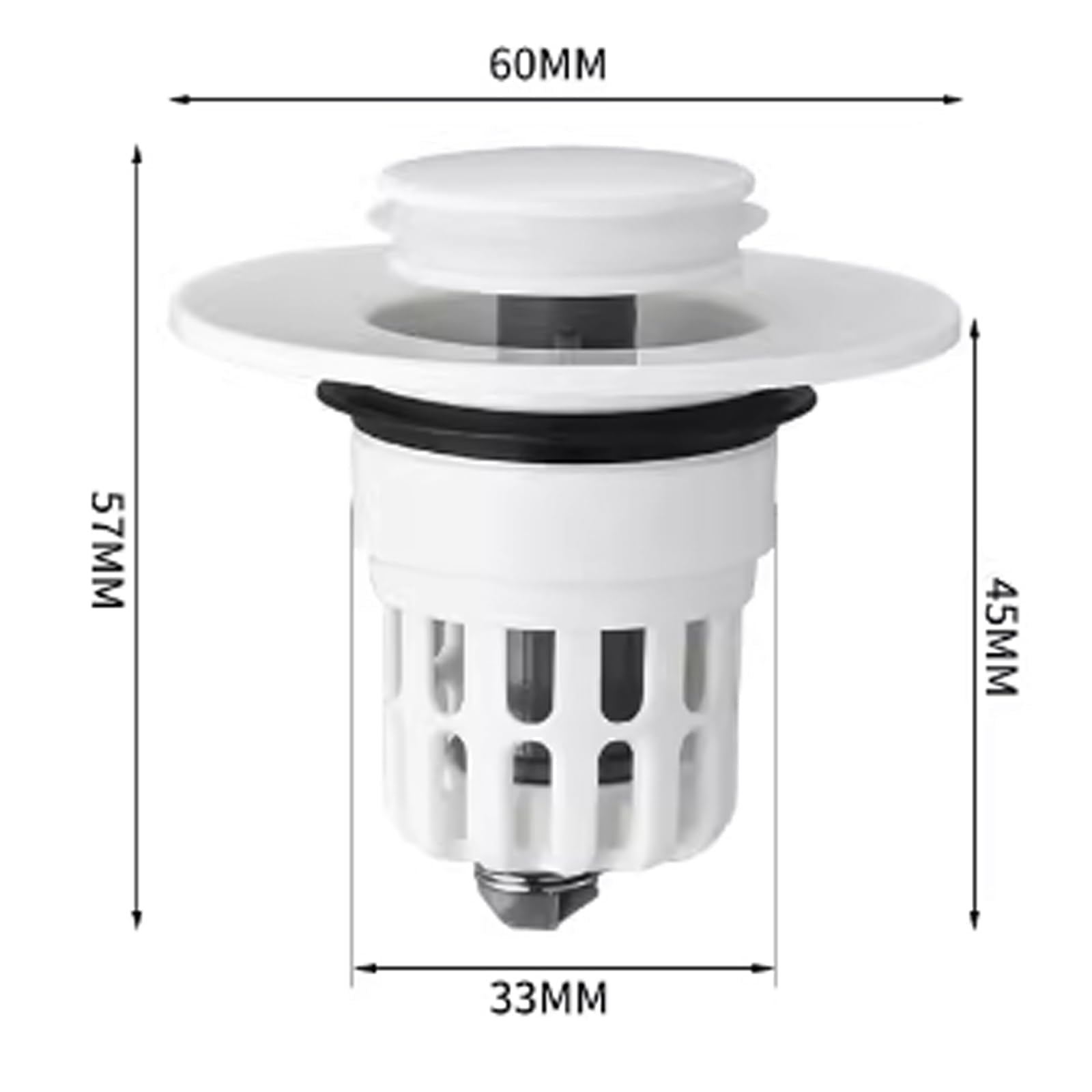Élément filtrant à Pression pour lavabo, Filtre à Pression rebondissante, Bouchon de vidange Universel pour lavabo de Salle de Bain, Bouchon de vidange Anti-Obstruction