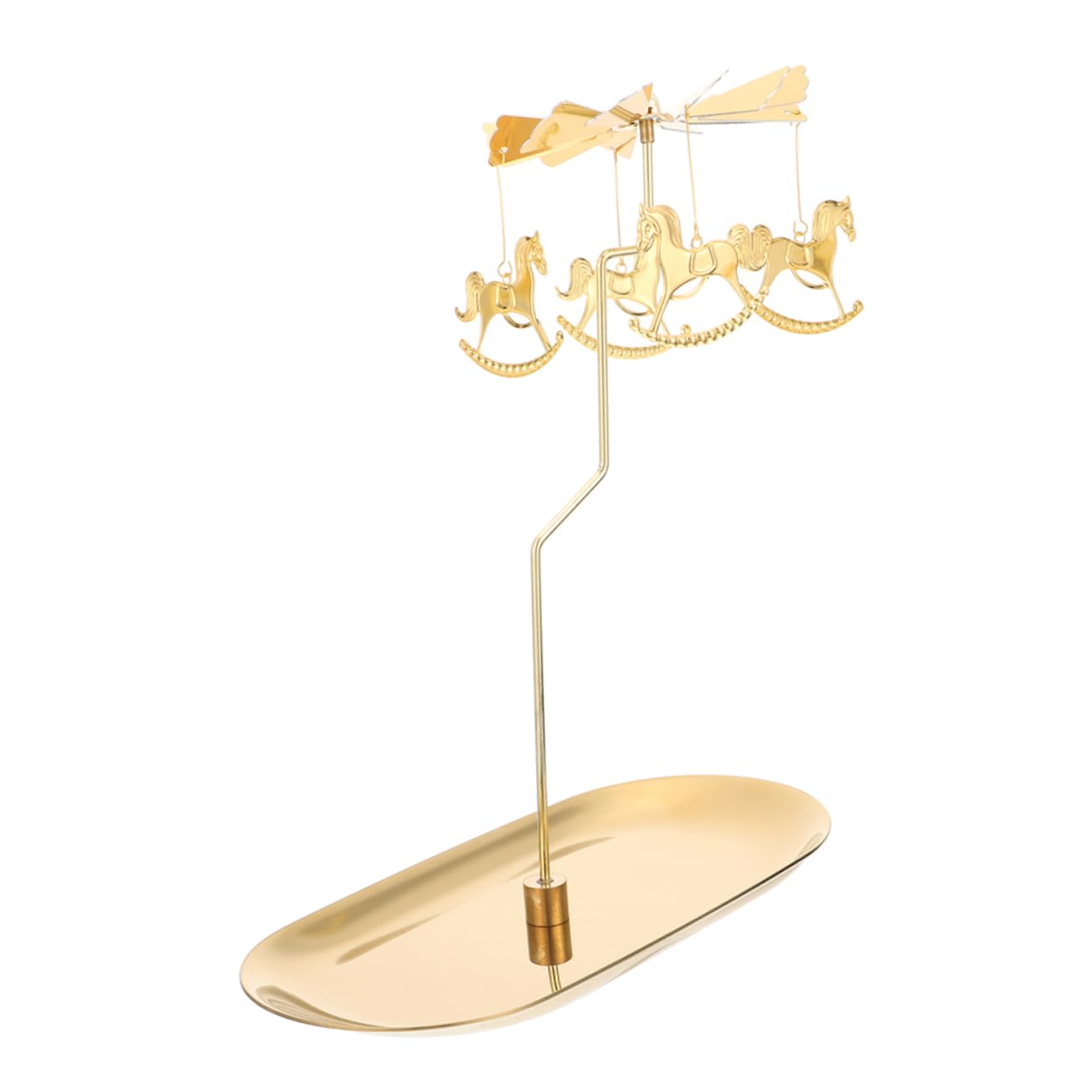 Ciieeo Portacandele Magnetico Rotante in Lega di Zinco Oro, Compatto e Facile da Spostare, Vassoio Decorativo per Occasioni Importanti e Centrotavola Moderno