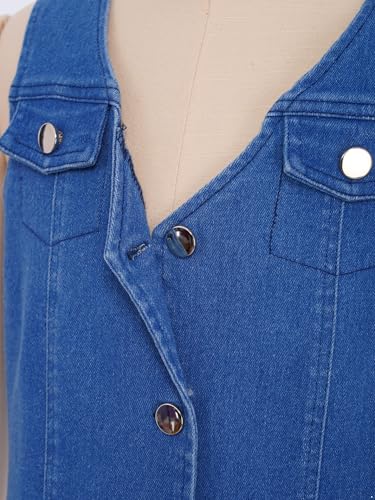Kids Girls Denim Vest Button Down Jean Jacket Fashion Casual Sleeveless Outerwear Cute Crop Top4