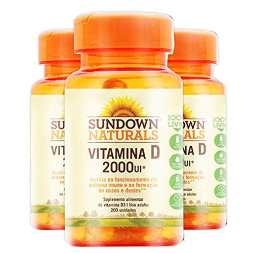 Kit 3 Vitamina D 2000UI – Sundown Naturals 200 cápsulas