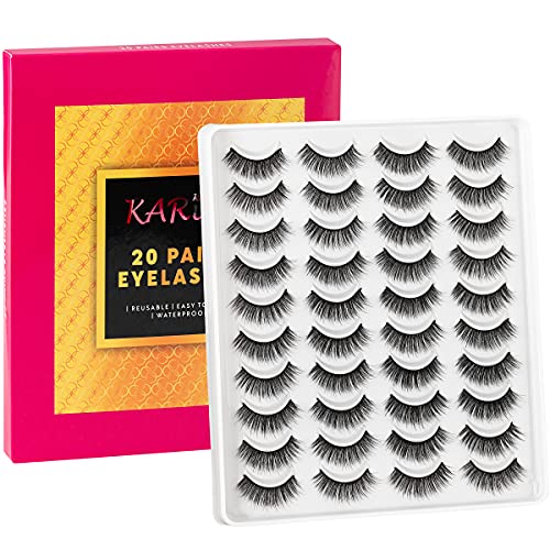 Pestañas postizas 3D - Pestañas negras naturales para mujer – 20 pares (106)