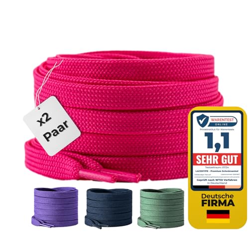 LaceHype 2 Paar Premium Schnürsenkel flach [10 mm breit ] LC1 reißfest...