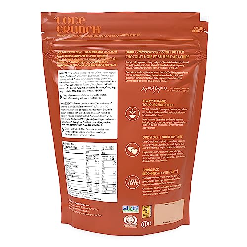 Love Crunch Organic Dark Chocolate & Peanut Butter Granola, 700 g (Pack of 6), Non-GMO, Fair Trade, by Nature's Path - Image 3