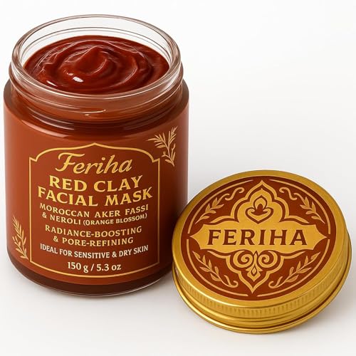 FERIHA Red Clay Face Mask — Moroccan Aker Fassi &