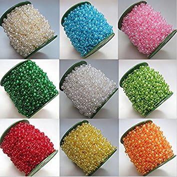 200 Feet Roll Beautiful Ivory Fishing Line Artificial Pearls Beads Chain Garland Flowers DIY Wedding Party Decoration Products Supply