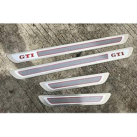 Stainless Steel (4pcs) Guard Pedal Trims Kick Plates Protectors for Golf 6 7 Mk6 Mk7 GTI 5 2009-2018,Anti Scratch Threshold Cover Protection Trim Car modification Styling Acces Cover