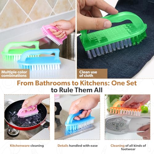 Image of 30 Pack Scrub Brushes, Household Cleaning Brushes, Cleaning Comfort Grip Stiff Bristles, Cleaning Carpet Brush for Laundry Kitchen Bathroom Cleaning Brush, Tile, Sink, Dish, Carpet