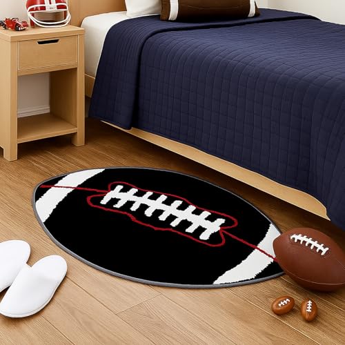 Tapete futbolístico negro 32x20 pulgadas para dormitorio miniatura 3